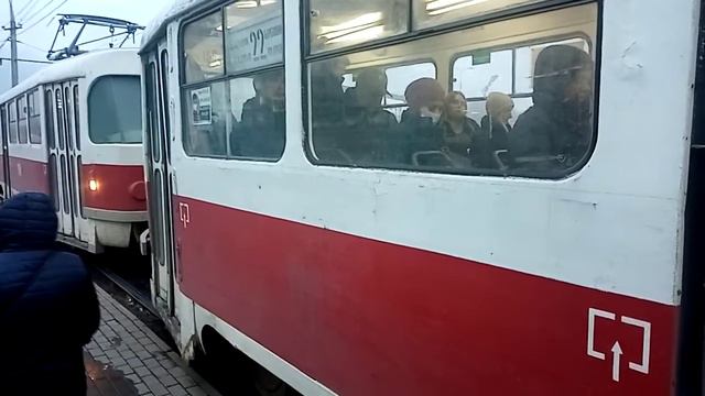 Трамвай Самара СМЕ 1183+1184, маршрут 24. смотреть онлайн