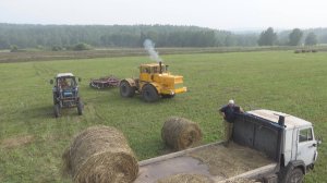 Сенокос в нашем районе 2. Вывожу сено на камазе с прицепом.