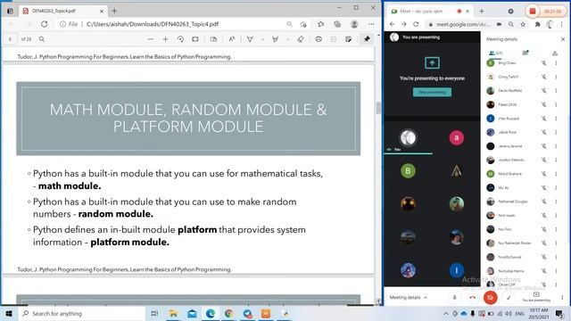 Chapter 4: PYTHON MODULES AND EXCEPTION HANDLING (Part 1) смотреть онлайн