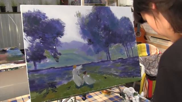 Художник Фания Сахарова, импрессионизм маслом, летний день смотреть онлайн