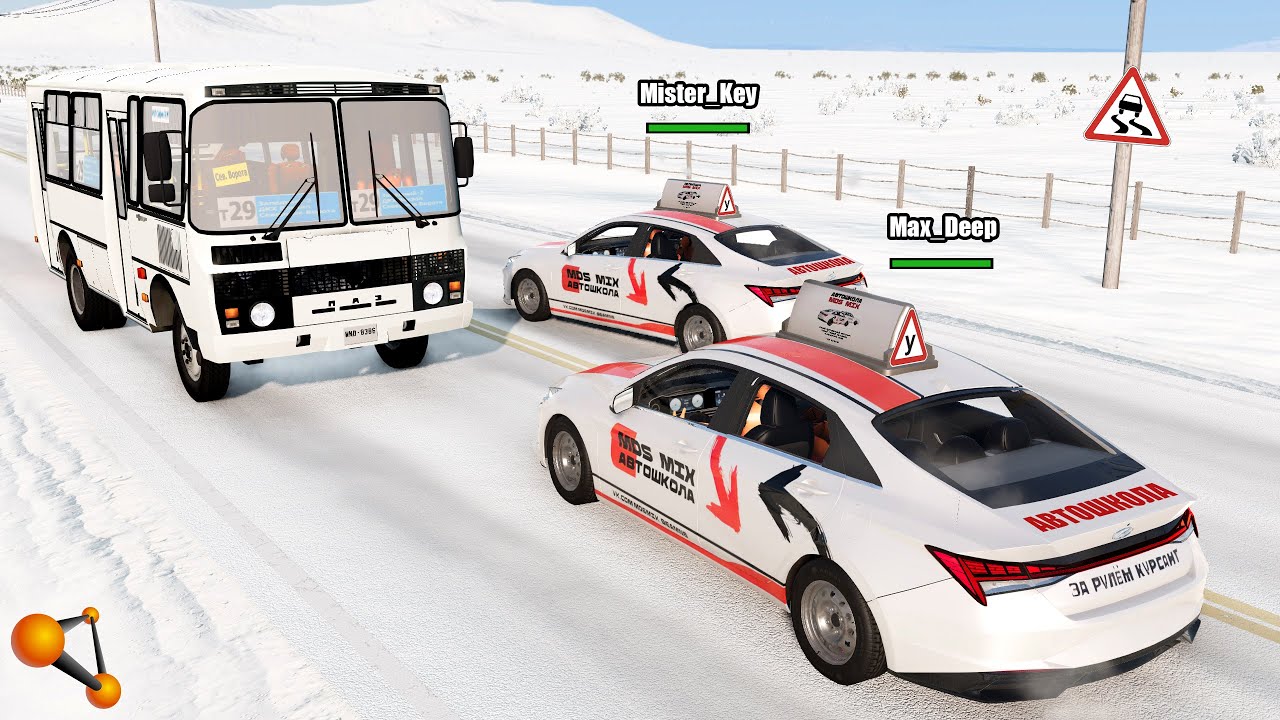 ДВА УЧЕНИКА АВТОШКОЛЫ НЕ ПОДЕЛИЛИ ДОРОГУ! ИСТРУКТОРЫ В ЯРОСТИ _ BeamNG.drive смотреть онлайн