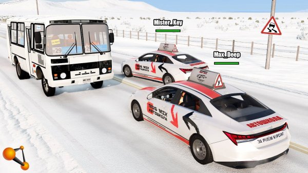 ДВА УЧЕНИКА АВТОШКОЛЫ НЕ ПОДЕЛИЛИ ДОРОГУ! ИСТРУКТОРЫ В ЯРОСТИ _ BeamNG.drive