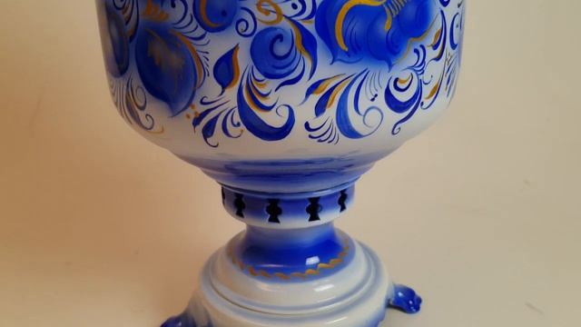 Самовар на дровах 5 литров с росписью Гжель смотреть онлайн