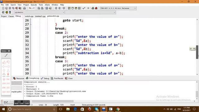 18.Switch case statement with goto statement(HINDI/URDU) смотреть онлайн