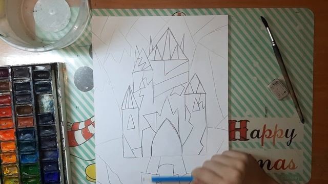 2 Класс. Тема "Замок Снежной Королевы". Урок ИЗО. смотреть онлайн