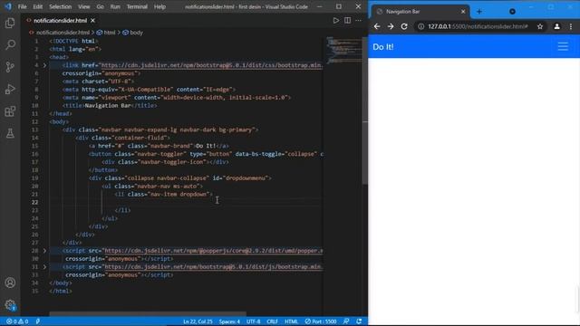 Responsive Navbar with Bootstrap5 | NavigationBar Using Bootstrap5 смотреть онлайн