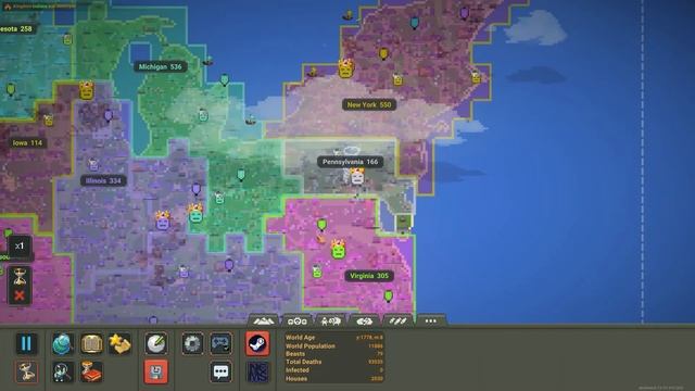 I Simulated US States at WAR Until Only 1 Left... (Worldbox) смотреть онлайн