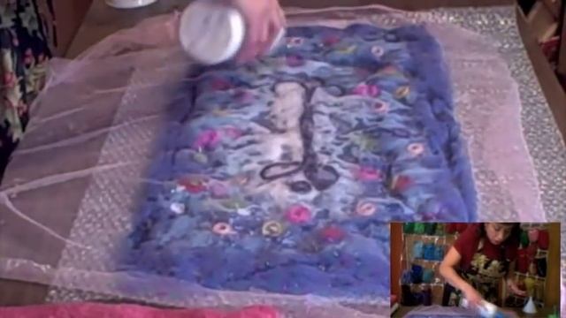 Wet Felting 5 - Wetting The Wool