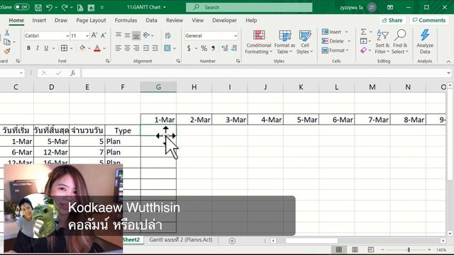 Live : สอนสร้าง Gantt chart บน Excel สำหรับ วางแผนการทำงาน,โครงการ смотреть онлайн