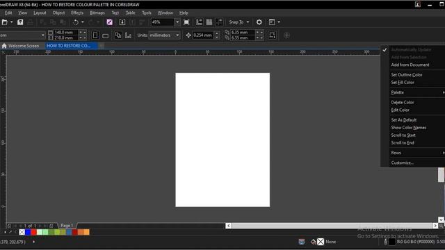 How to Restore Color Palette in CorelDraw смотреть онлайн