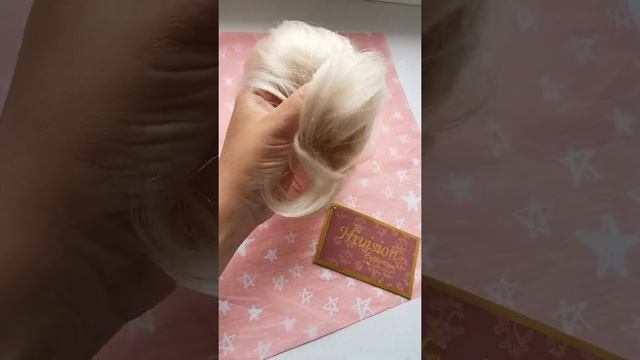 Резинка из натуральных волос цвет 60 платиновый блондин