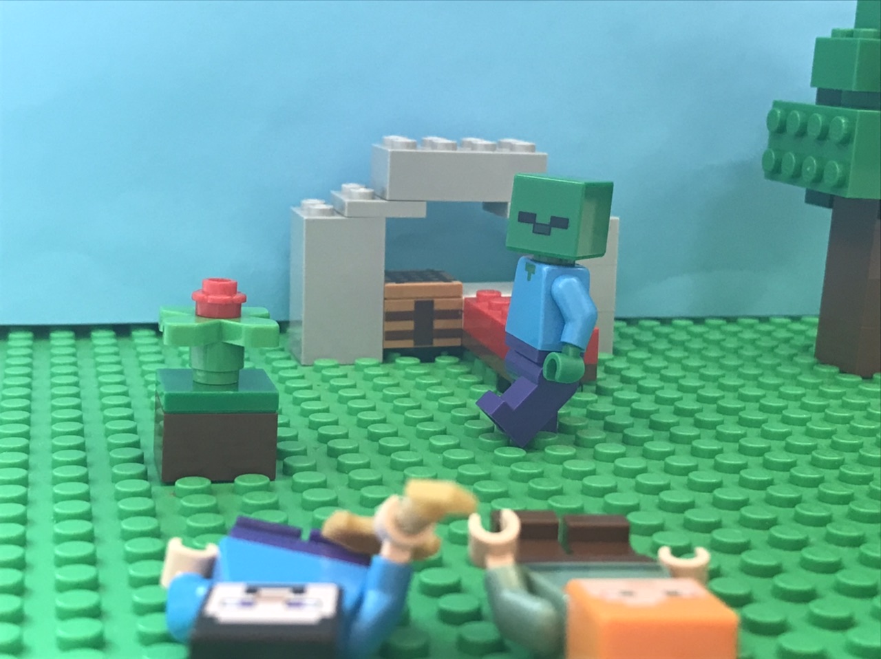 Покадровый анимационный видио ролик: обычный день! LEGO Minecraft! смотреть онлайн