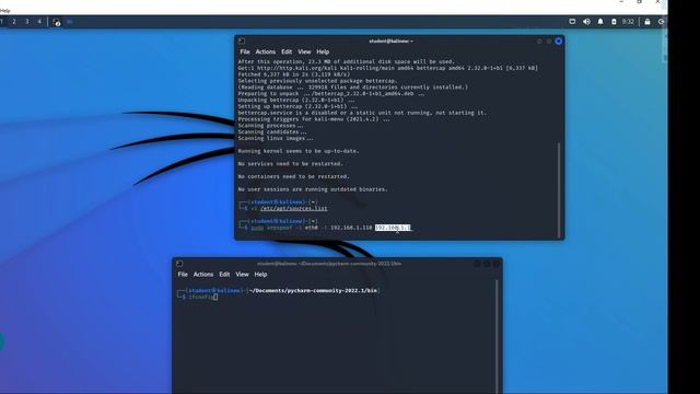 Python ARP request with Scapy and Demo with ARP Spoof for ON PATH Attack -Kali, Pycharm, netdiscove смотреть онлайн