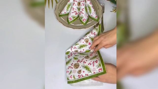 Как украсить стол, сервировка, салфетки, новый год, лёгкий способ, ? смотреть онлайн