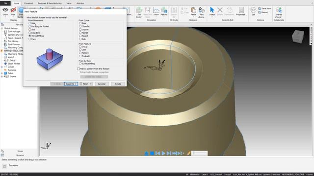 32 Rosca interpolada con FeatureCAM tap 1/8 NPT Harvey Tool Parte 1 смотреть онлайн