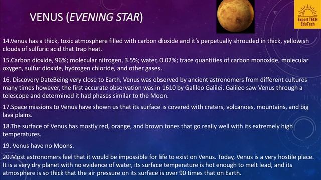 Best Explanation on Venus with 20 facts || Must watch for understanding the Venus ||#ExpertTECH смотреть онлайн