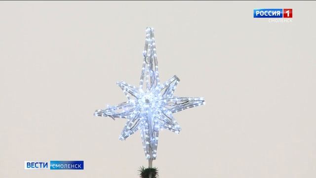 В смоленском парке «Соловьиная роща» установили новогоднюю елку смотреть онлайн