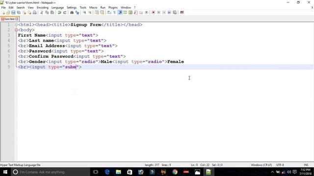 5. How to make html form with table | Html Forms, HTML form input type tag, cyber warriors смотреть онлайн