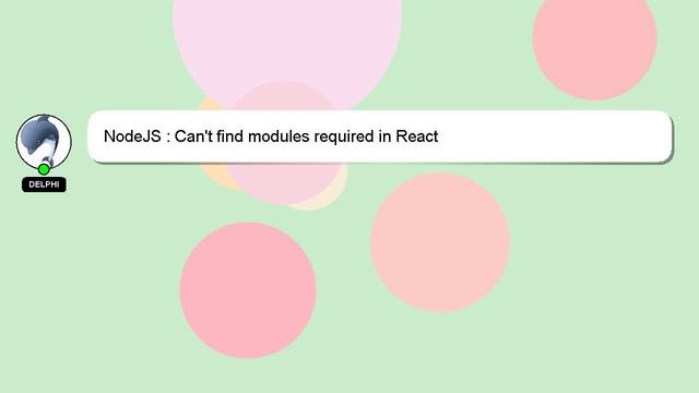 NodeJS : Can't find modules required in React смотреть онлайн