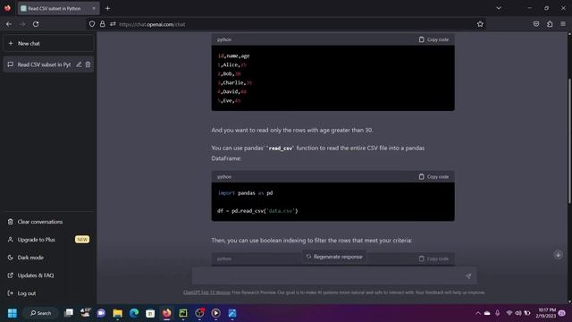 ChatGPT filter data from CSV in Python смотреть онлайн