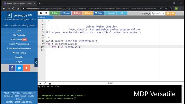 How to do a program to print the Numbers Line by Line In Python Programming Language - MDP Versatil смотреть онлайн