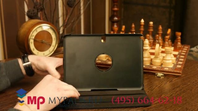 Чехол для Samsung Galaxy Note 10.1 2014 edition SM-P6000/P6010/P6050 поворотный черный кожаный смотреть онлайн