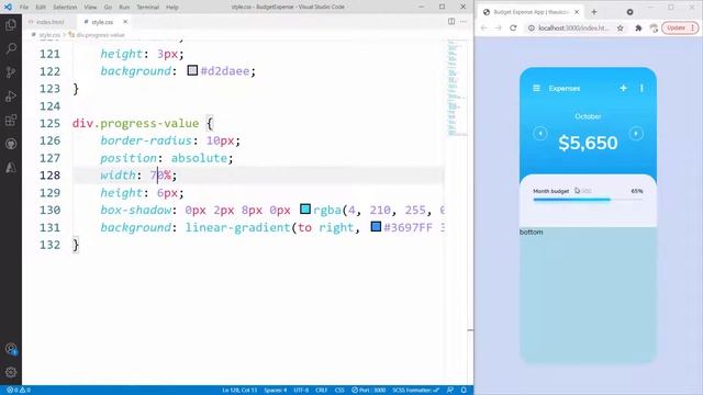 Budget Expense App | UI Design to HTML, CSS смотреть онлайн