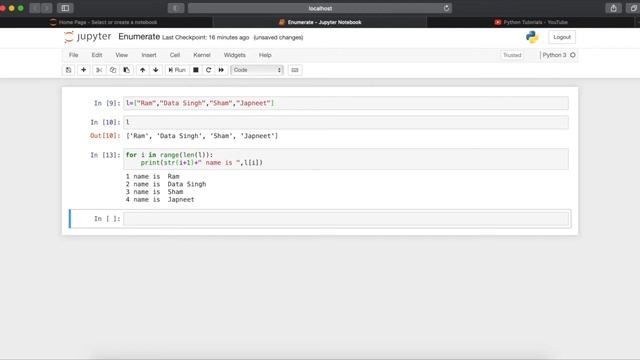 #35 Enumerate Function in Python | Python tutorials in Hindi for Beginners смотреть онлайн