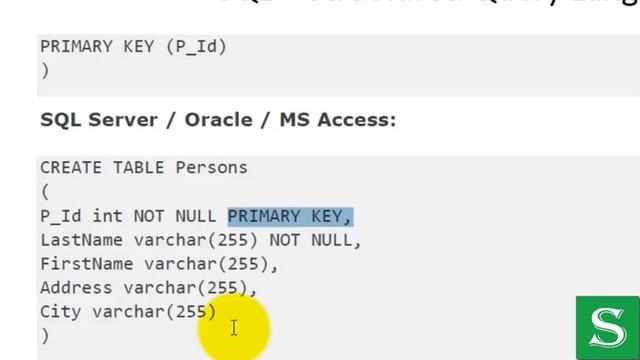 Lesson 31 - SQL PRIMARY KEY - MySql Basic to Advance Toturails Sahalsoftware смотреть онлайн