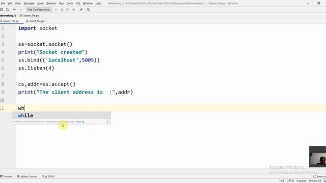 client server socket programming example 1 in python смотреть онлайн