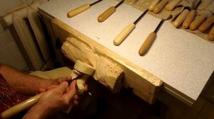 Резьба по дереву. Вырезаем Медведя. Урок третий.