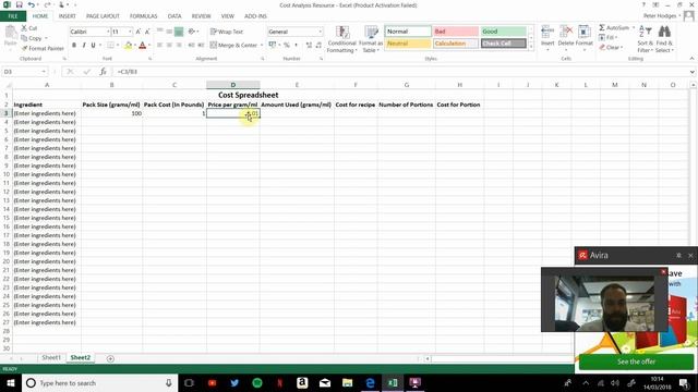 Designing a Recipe Cost Calculator on Microsoft Excel смотреть онлайн