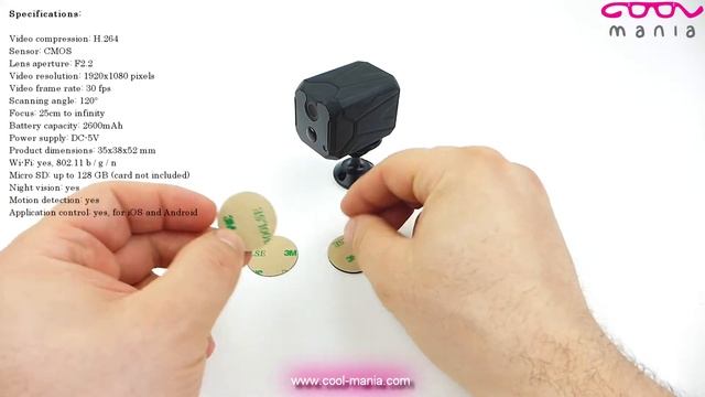 Mini Full HD Wi-Fi camera with 120° angle + Extra powerful IR up to 10 meters (www.cool-mania.com) смотреть онлайн