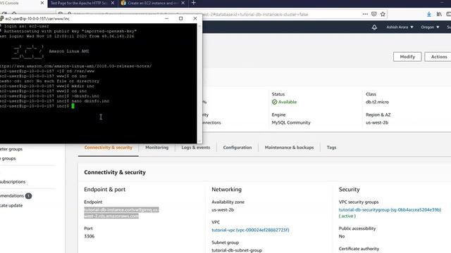 STEP 8 – CONNECT APACHE WEB SERVER TO DB INSTANCE смотреть онлайн