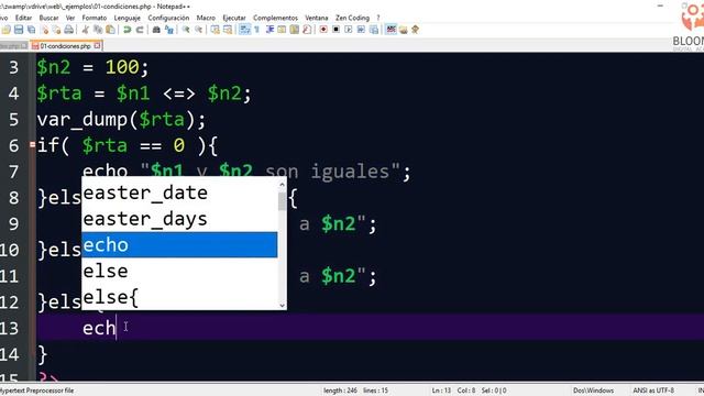 Curso BackEnd U1·18 - Estructura If el bloque ElseIf - PHP смотреть онлайн