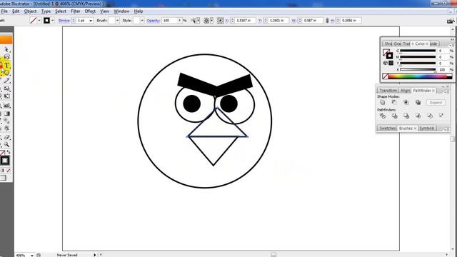 How to draw angry bird in illustrator (Bangla) смотреть онлайн