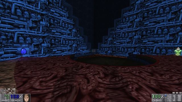 Brutal Doom Platinum 1.2 - Shades of Azure | Map03: Deficit | 4K/60 смотреть онлайн