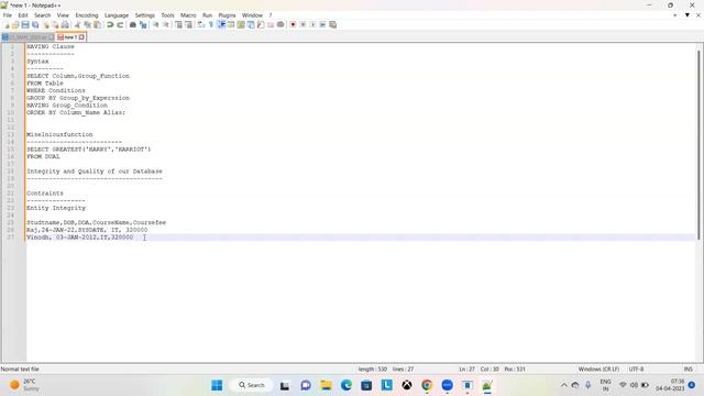 Mastering Oracle Aggregate Functions Part02 And Oracle Constraints Basic смотреть онлайн