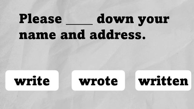 Write, Wrote, Written ✏️ Irregular Verb Quiz | For ESL and English language learners смотреть онлайн