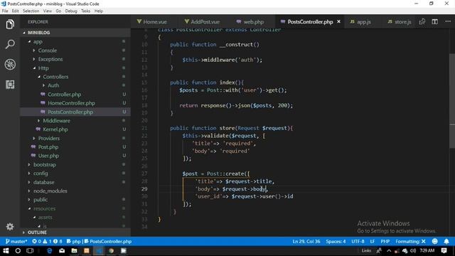 Laravel vuejs miniblog part 2 Adding a post смотреть онлайн
