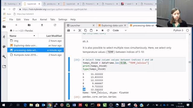 Geo-Python Lesson 5.2P - Processing data with Pandas смотреть онлайн