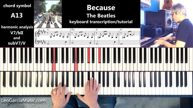 The Beatles - Because - piano (keyboard) transcription/tutorial/lesson смотреть онлайн