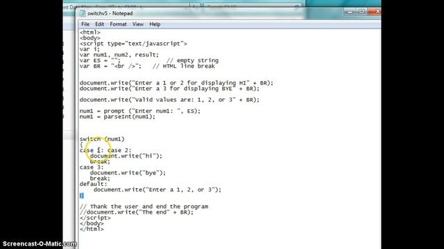 Java Script Switch смотреть онлайн