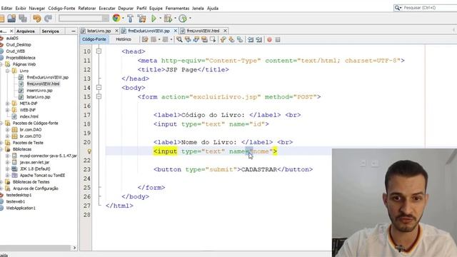 CRUD - JAVA WEB (jsp) com MYSQL - Método Excluir (AULA 4) смотреть онлайн