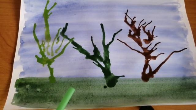 Занятие "Рисование деревьев соломинкой" смотреть онлайн