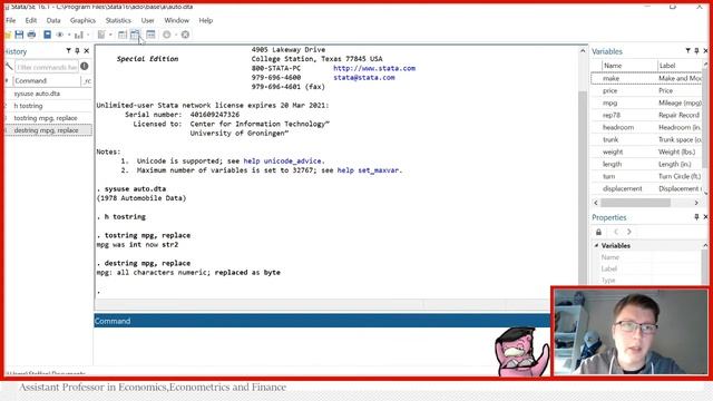 Stata - How to use tostring / destring смотреть онлайн