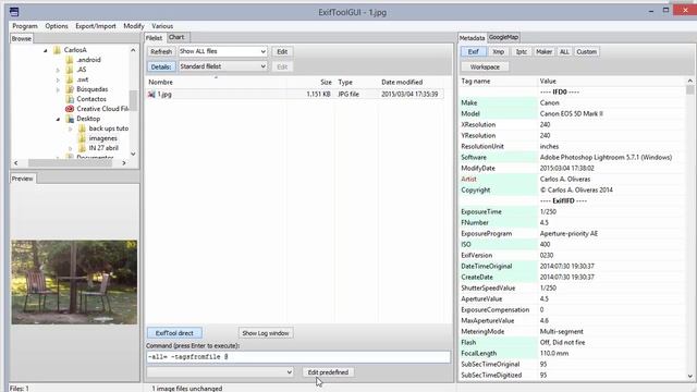 Eliminar Metadatos Selectivamente Con Exiftool (y Automatizarlo Desde Lightroom)