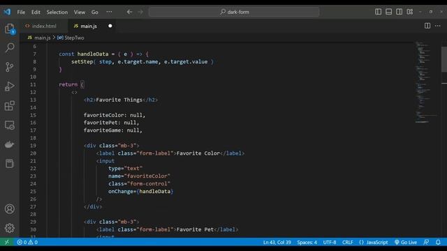 Dark Multistep Form. React.js without CLI. смотреть онлайн