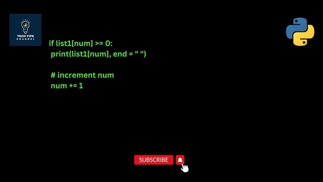 Python program to print Positive Numbers in a Liste смотреть онлайн