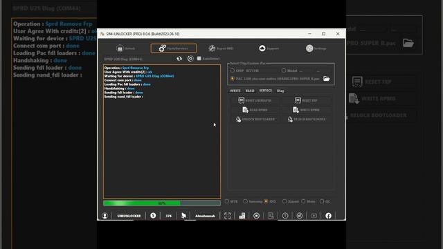 Sim-unlocker Pro | SPD CPU FRP Remove | Done | смотреть онлайн